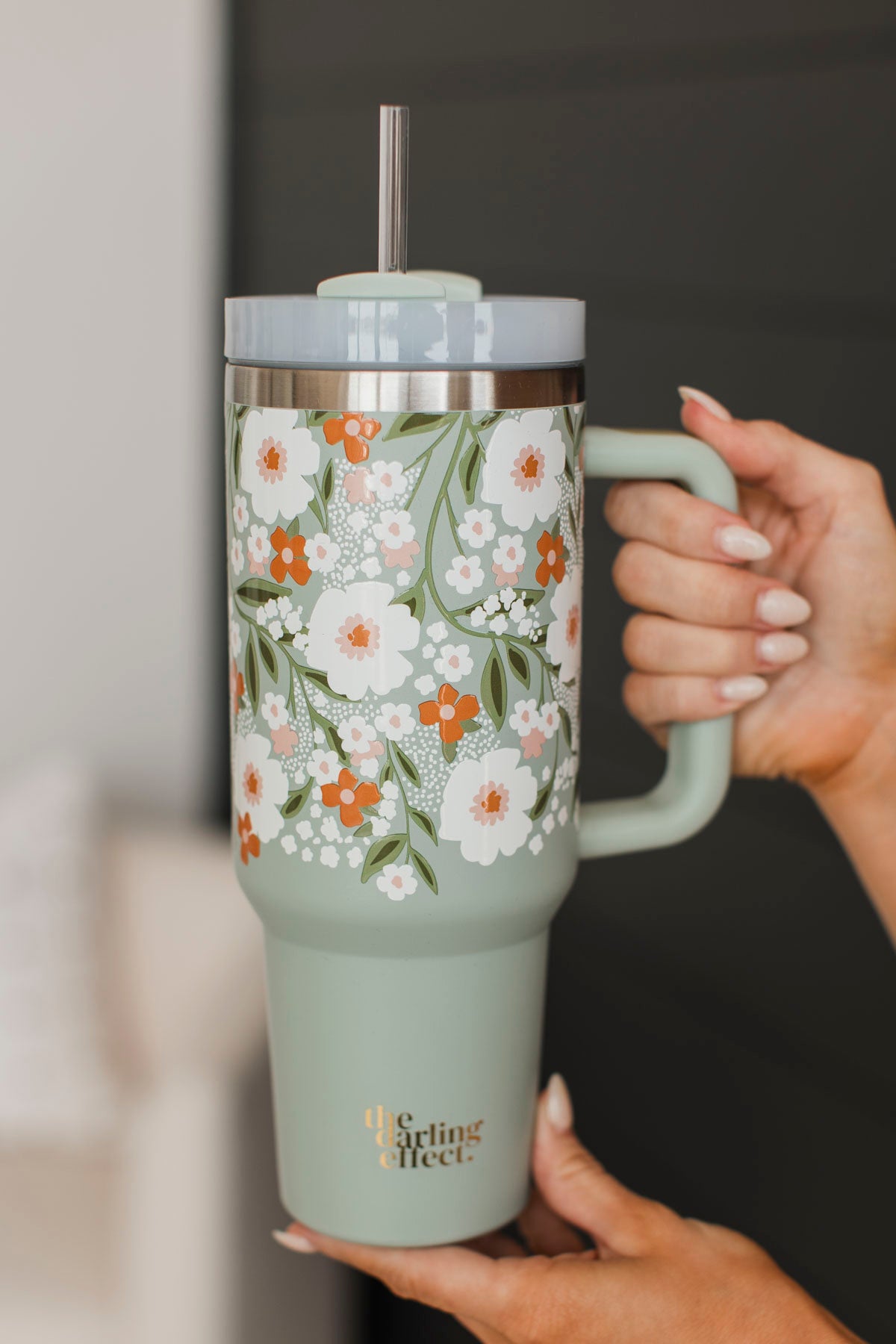 The Darling Effect Travel Tumbler- Sage Floral