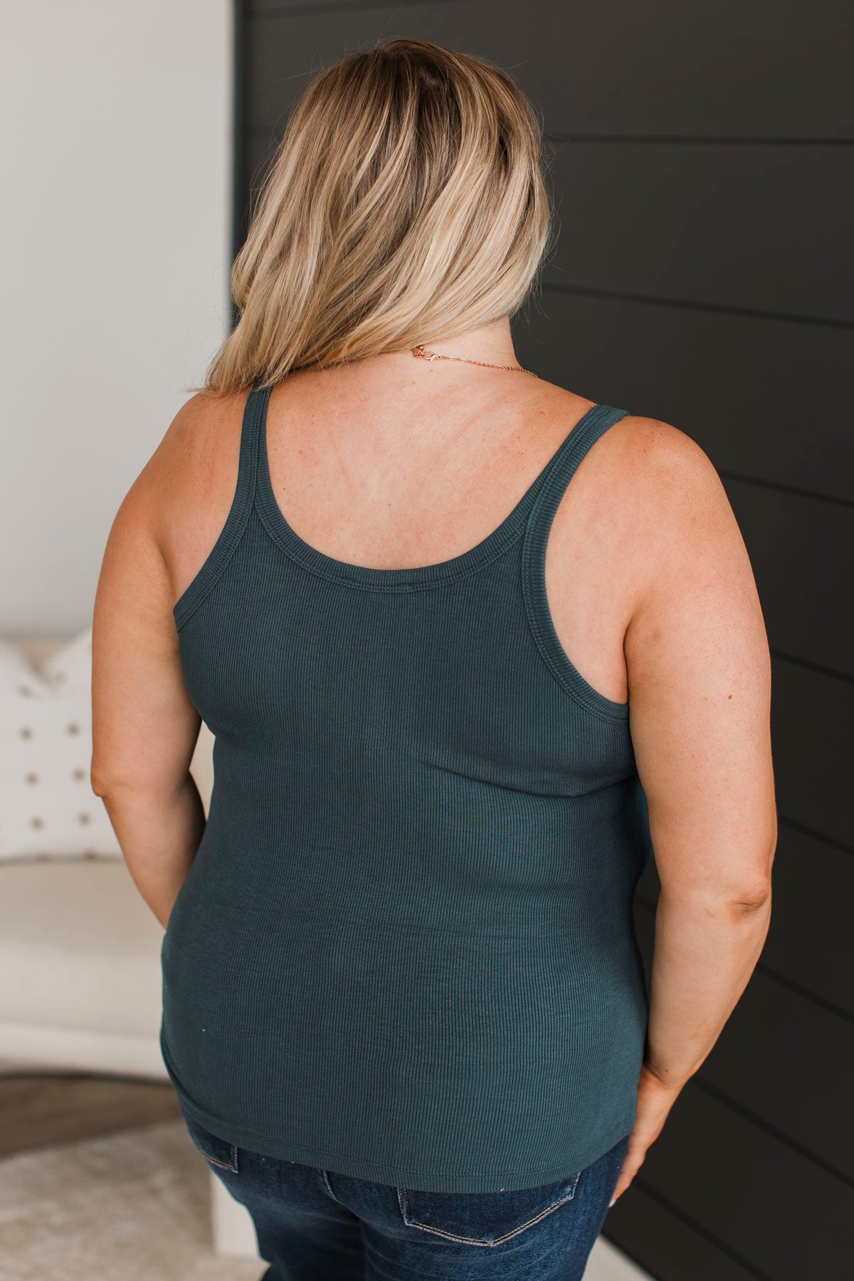 Work Up The Nerve Tank Top- Dark Teal