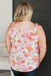 Sweet As Spring Floral Tank Top- Ivory & Apricot