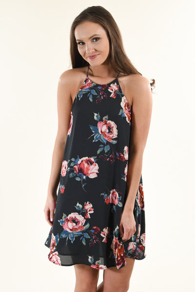 Susie Navy Floral Dress – The Pulse Boutique