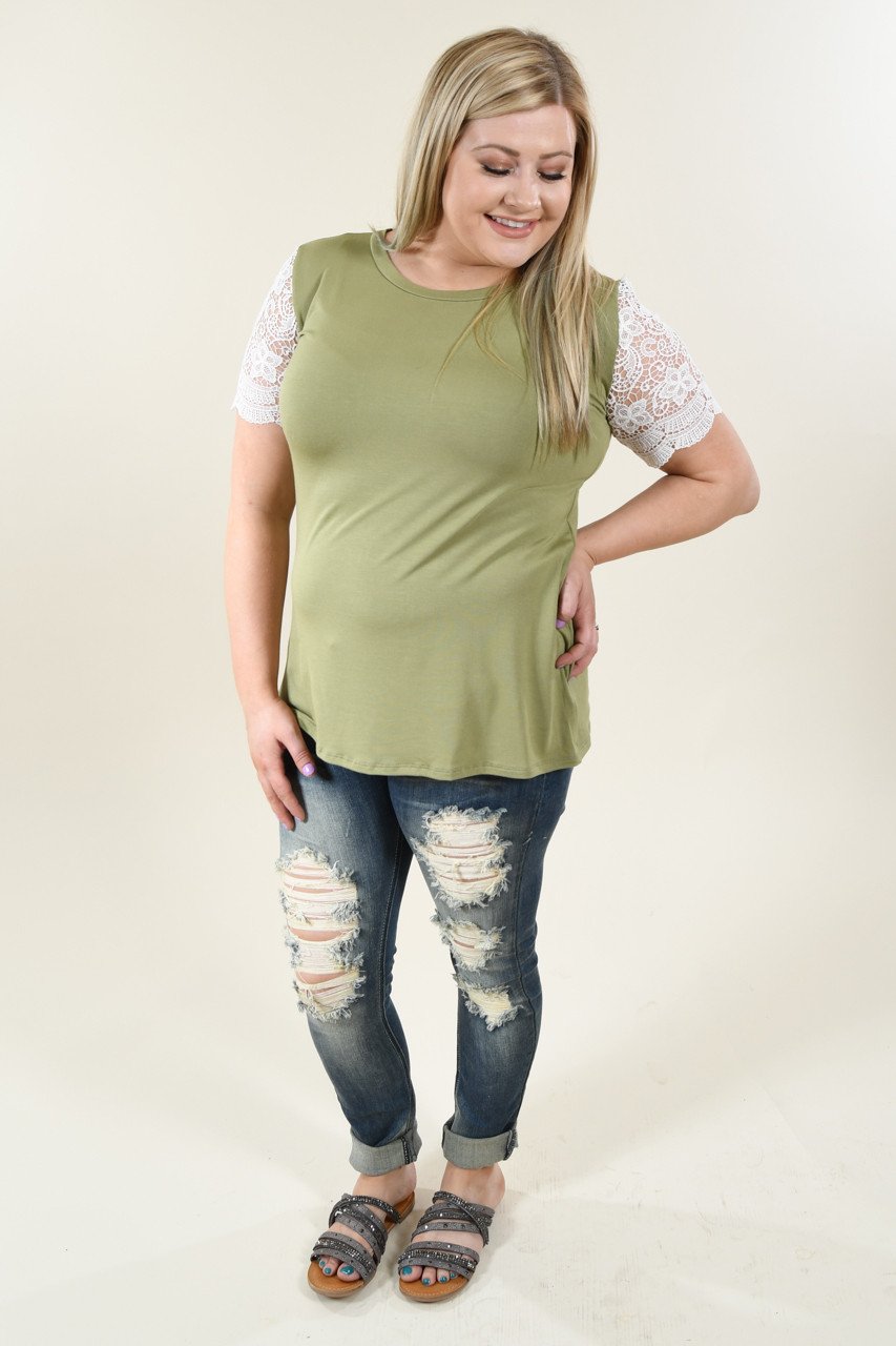 It's All Cool Detail Sleeve Top ~ Olive – The Pulse Boutique