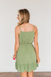 Eternal Love Ruffled Dress- Light Olive