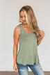 Feeling Great Criss-Cross Tank Top- Olive