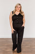 Up For Adventure V-Neck Sleeveless Jumpsuit- Black