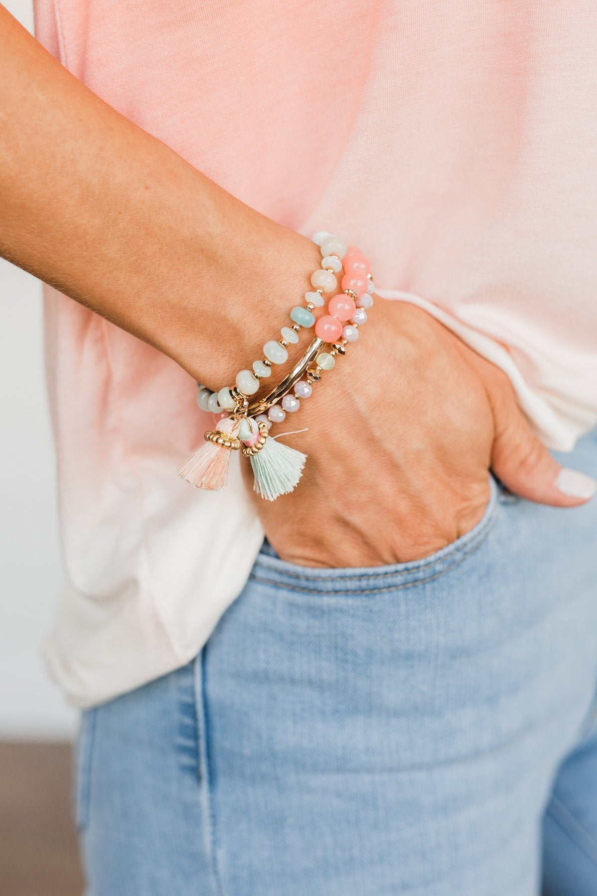 Buy Turquoise Gemstone Bracelet, Beaded Bracelet, Beaded Tassel Bracelet,  Bracelets for Women Gift for Her Online in India - Etsy