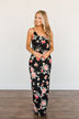 Off To The Tropics Floral Maxi Dress- Black