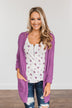 Time For An Adventure Knit Cardigan- Dark Orchid