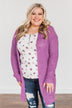 Time For An Adventure Knit Cardigan- Dark Orchid