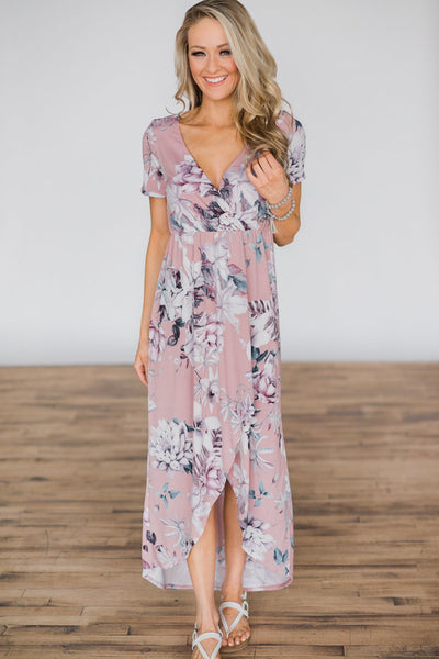 You're the One I Want Floral Dress- Dusty Rose – The Pulse Boutique