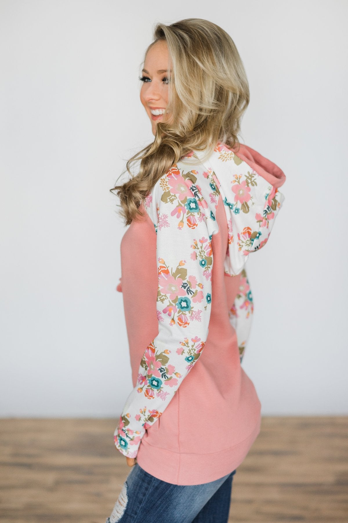 Ampersand Ave. Double Hooded Sweatshirt ~ Ivory Floral – The Pulse Boutique