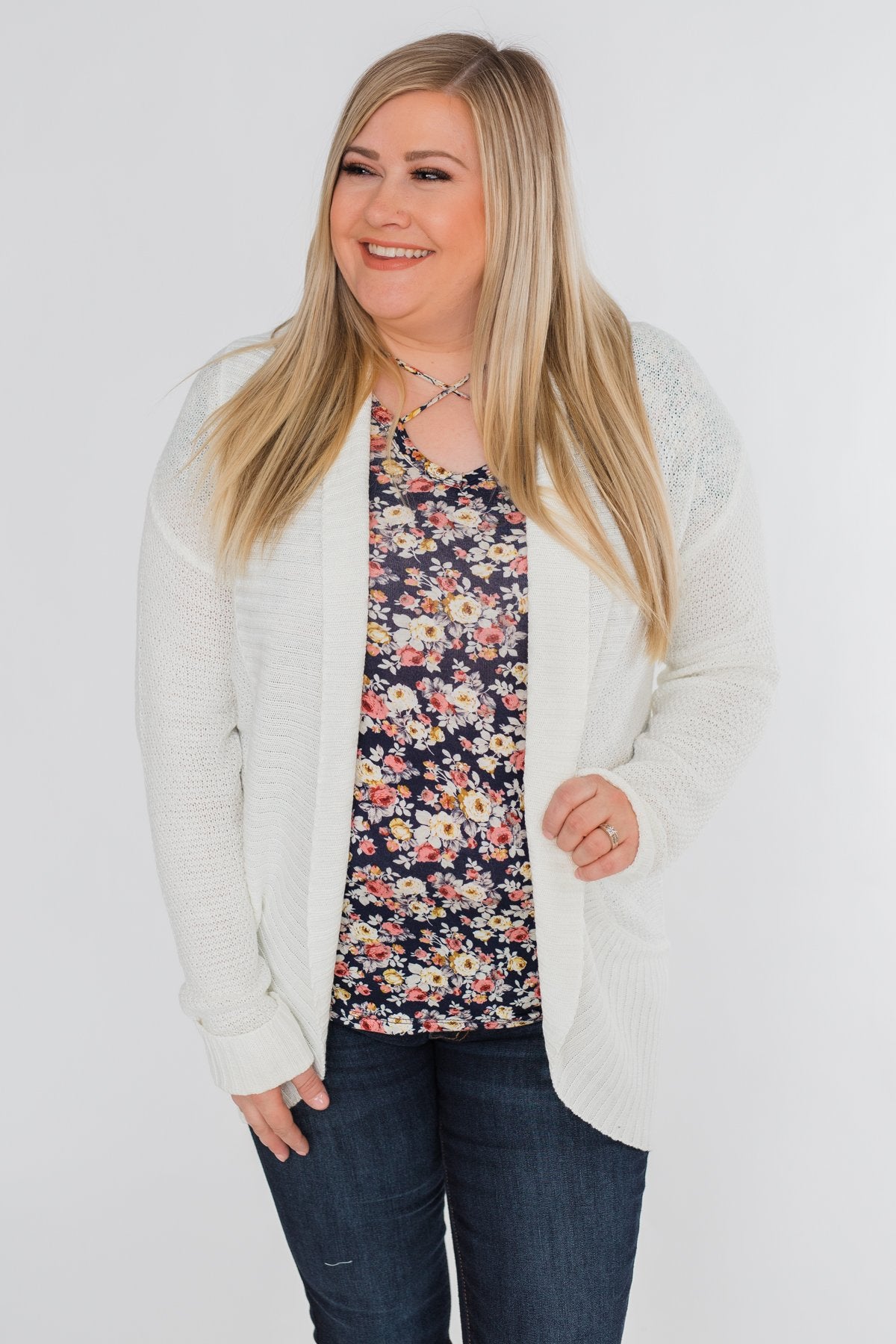 Delightful Days Knitted Drape Cardigan- Ivory – The Pulse Boutique