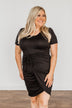 The Moment Is Mine V-Neck Wrap Dress- Black