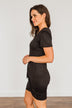 The Moment Is Mine V-Neck Wrap Dress- Black