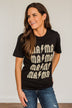 Striking "Mama" Lightning Bolt Graphic Tee- Black