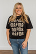 Striking "Mama" Lightning Bolt Graphic Tee- Black