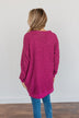 Stealing Glances Popcorn Knit Cardigan- Magenta