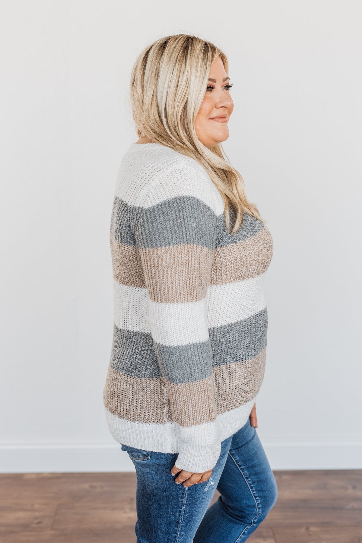 Fall Destination Babydoll Sweater In Grey • Impressions Online Boutique