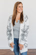 A Blanket Of Love Aztec Knit Cardigan- Ivory & Grey