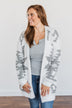 A Blanket Of Love Aztec Knit Cardigan- Ivory & Grey