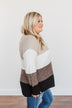 Lovely Leaves Color Block Knit Sweater- Oatmeal & Brown