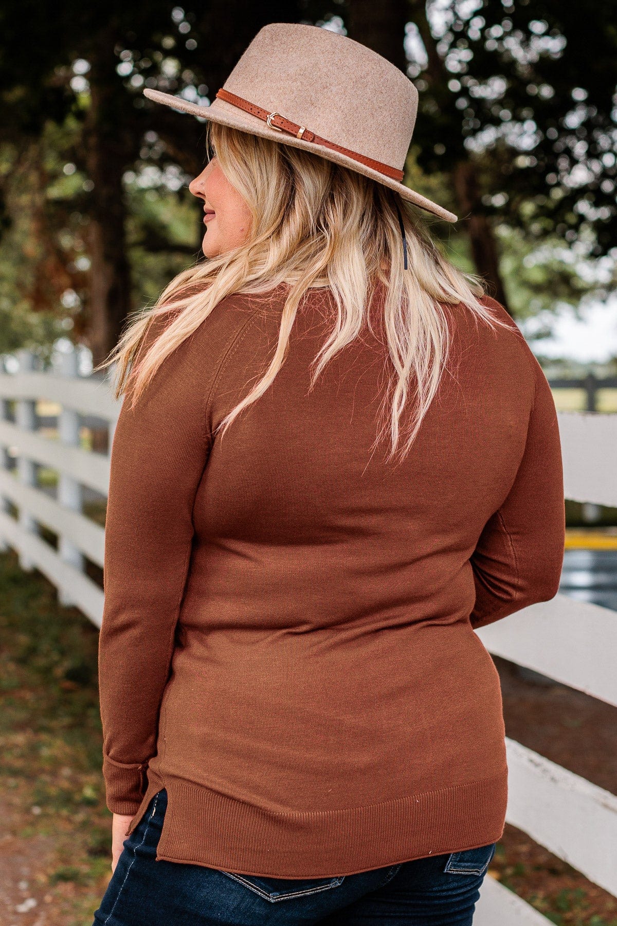 Copper colored clearance sweater