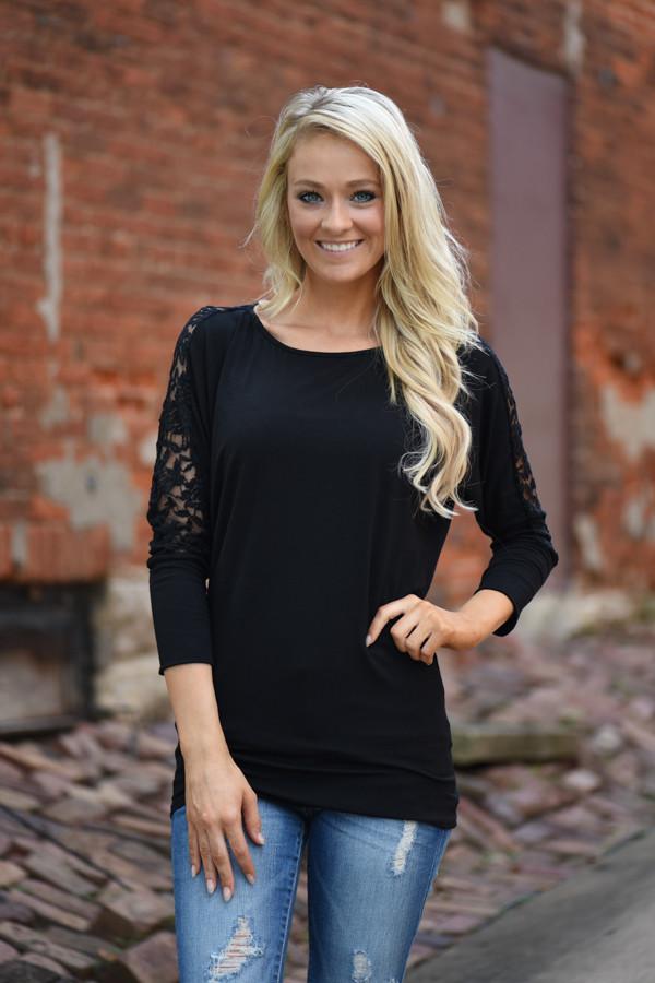 America's Sweetheart Lace Top ~ Black – The Pulse Boutique