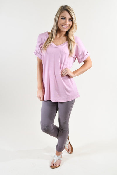 Light Purple Essential V-Neck Top – The Pulse Boutique