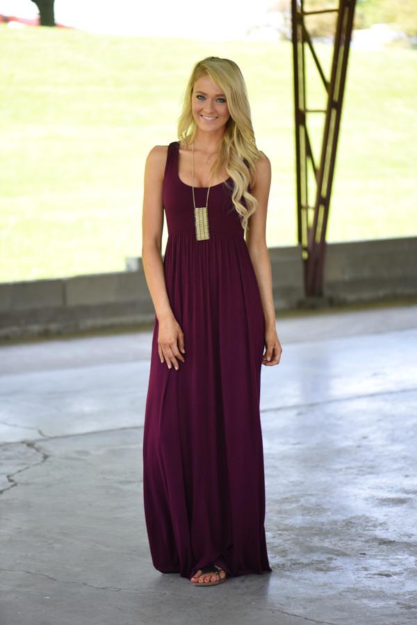 Burgundy Maxi Tank Dress