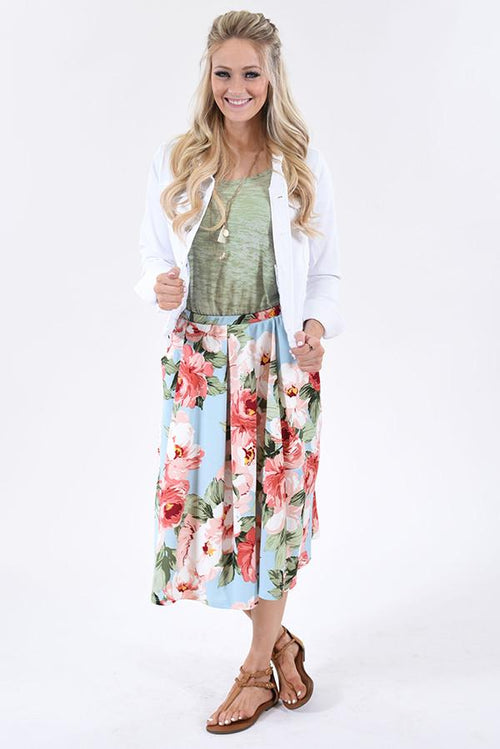 Sweet Like Honey Floral Skirt- Navy – The Pulse Boutique