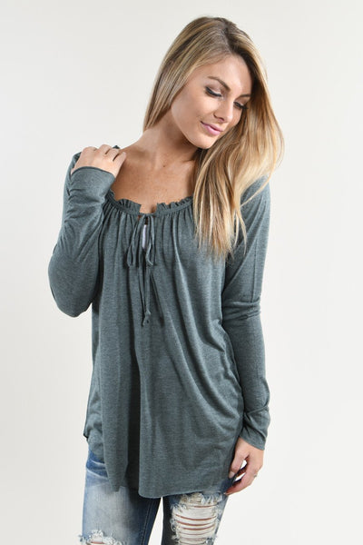 Simple Touch Top ~ Blue Green – The Pulse Boutique