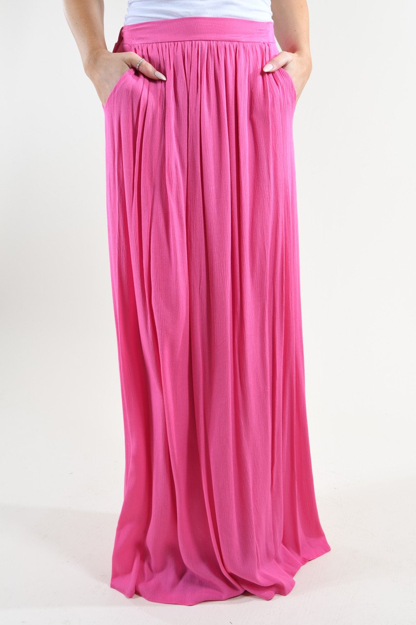 Bright Pink Maxi Skirt – The Pulse Boutique