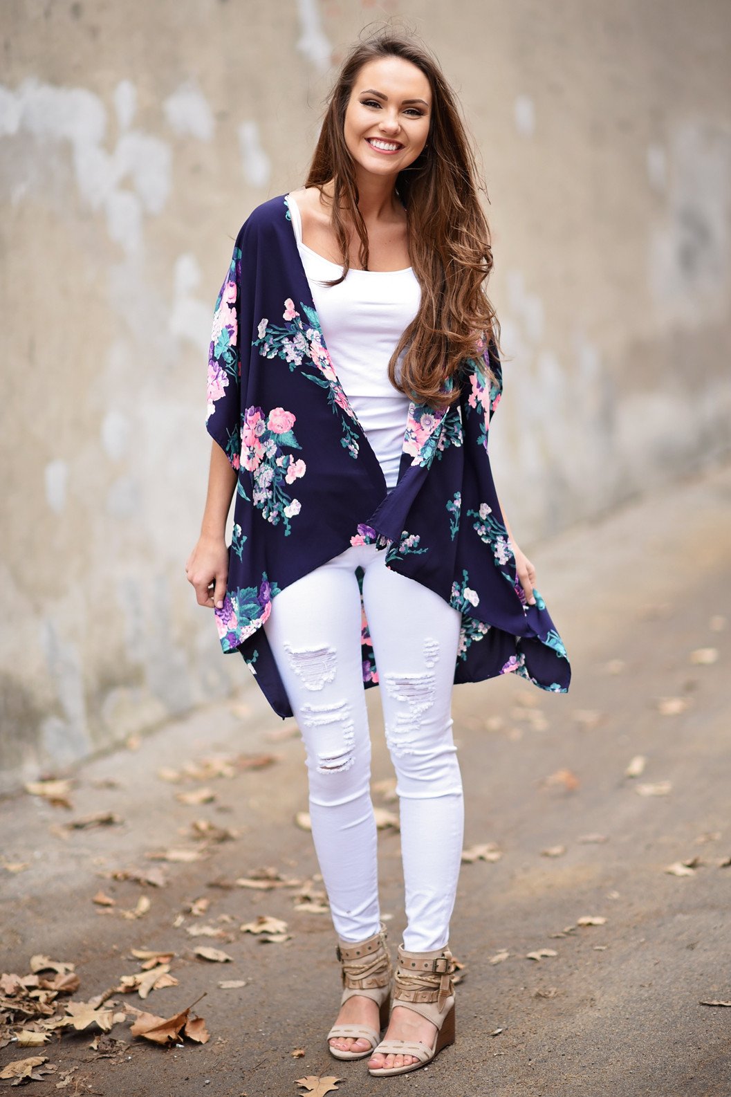 Purple floral kimono cardigan hotsell