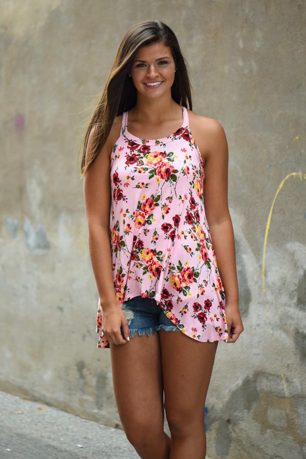 Flower Power Tank ~ Pink