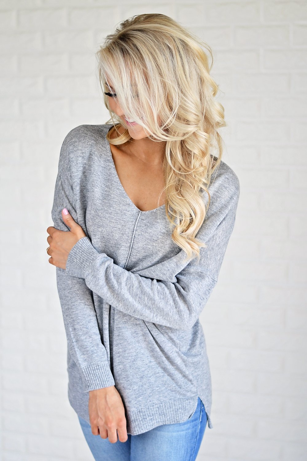 You Make My Dreams Sweater Top ~ Grey – The Pulse Boutique