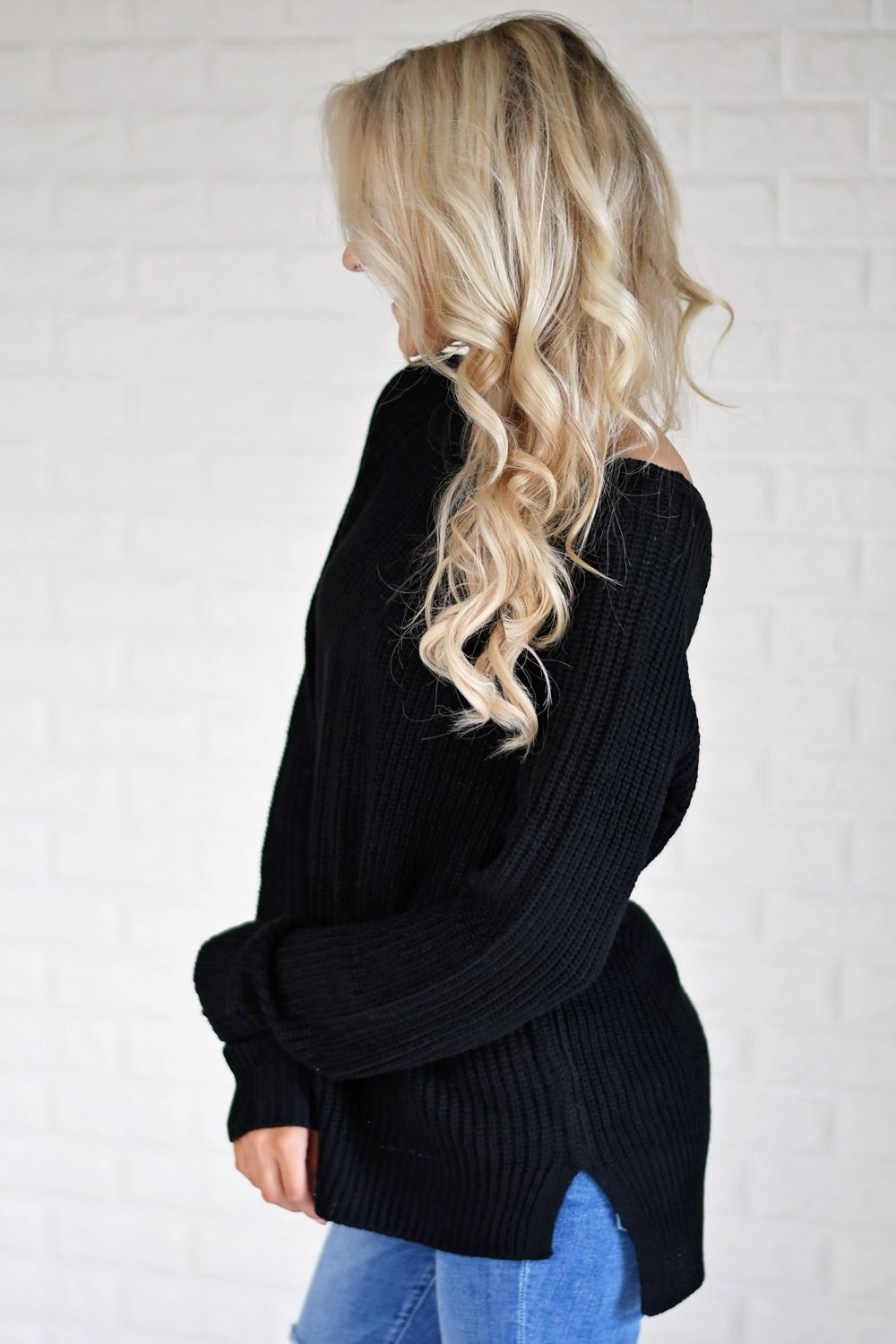 Knit Back Lace Up Top ~ Black – The Pulse Boutique