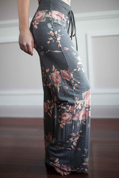 Dark Grey Floral Lounge Pants – The Pulse Boutique