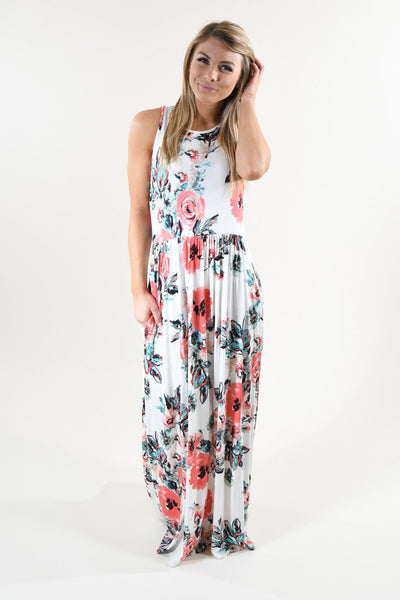 Sweet Pea Maxi Dress ~ Ivory Floral – The Pulse Boutique