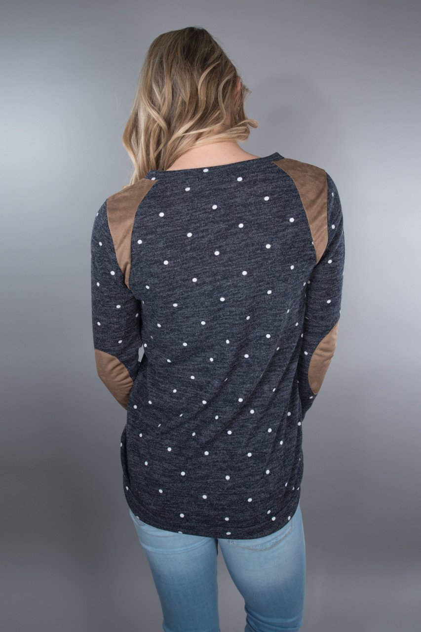 Endless Smiles Front Tie Polka Dot Top- Navy – The Pulse Boutique