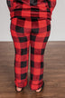 Fireside Comfort Buffalo Plaid Lounge Bottoms- Red