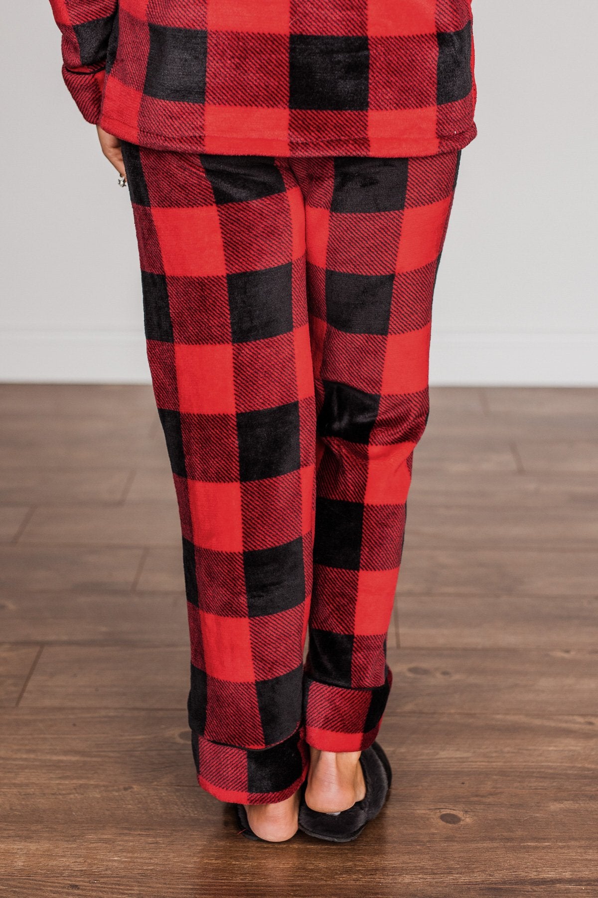 Fireside Comfort Buffalo Plaid Lounge Bottoms- Red