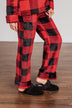 Fireside Comfort Buffalo Plaid Lounge Bottoms- Red