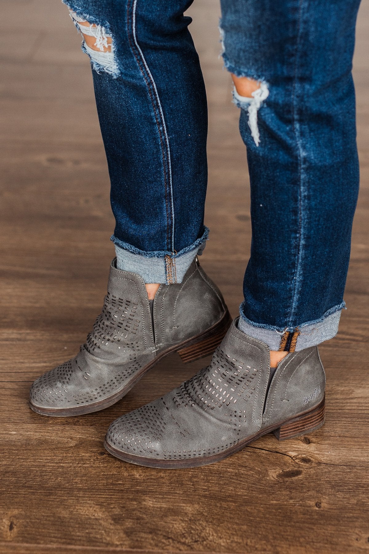 Blowfish grey booties hotsell