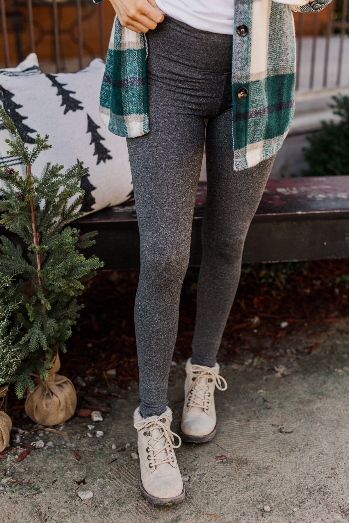 Charcoal and Grey Snow Leggings
