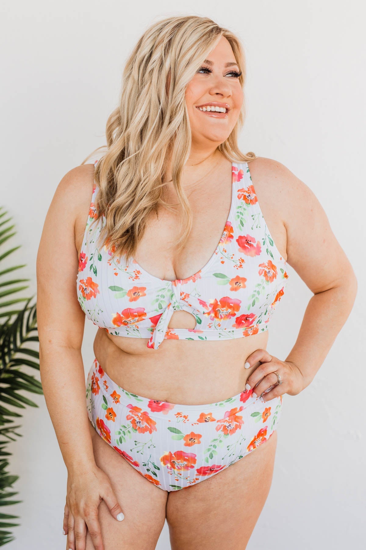 Making Waves High-Rise Swim Bottoms- Blue Floral – The Pulse Boutique