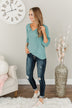 Reaching For Love Thermal Knit Top- Teal