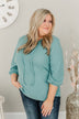 Reaching For Love Thermal Knit Top- Teal