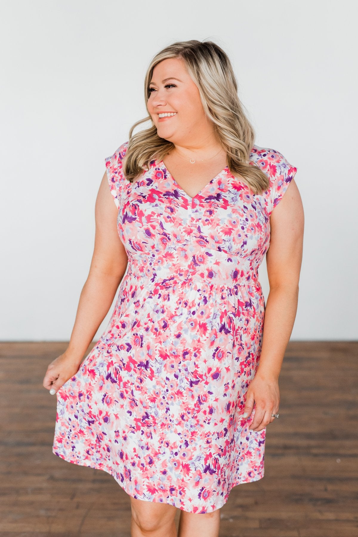 Happy Feelings Floral Dress- Ivory & Pink – The Pulse Boutique