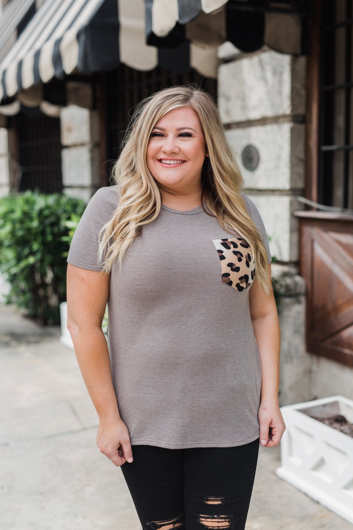 Wild At Heart Leopard Pocket Top- Taupe – The Pulse Boutique