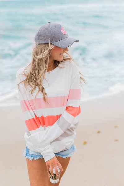 Dreaming of Spring Striped Pullover Top- Ivory – The Pulse Boutique