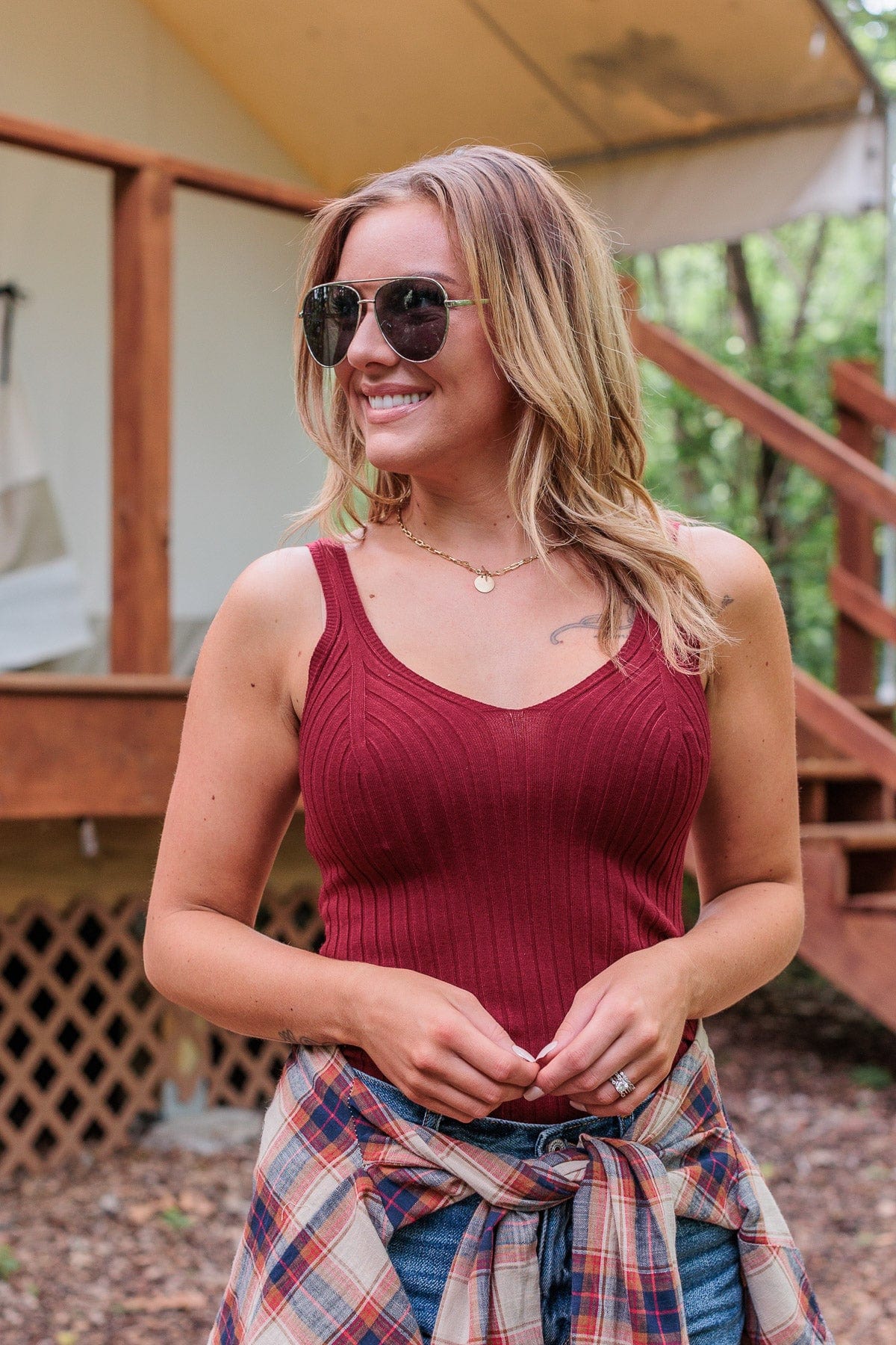 Dreaming Of This Ribbed Tank Top- Burgundy